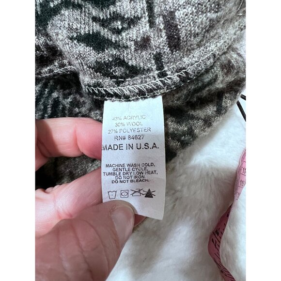 Bear Ridge Outfitters Pinecone Patterned Wool Blend Vest women size XL Made In U - Picture 4 of 7